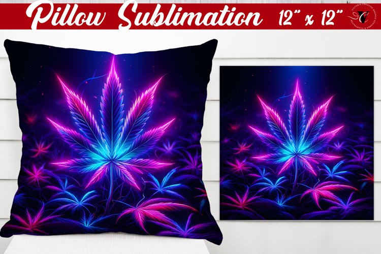 Pillow sublimation | Neon sublimation | Hemp example image 1