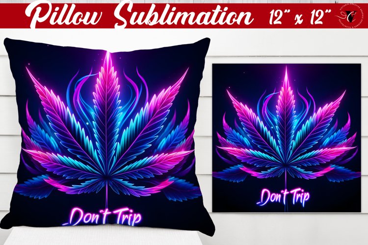 Pillow sublimation | Neon sublimation | Hemp example image 1