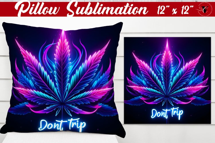 Pillow sublimation | Neon sublimation | Hemp example image 1