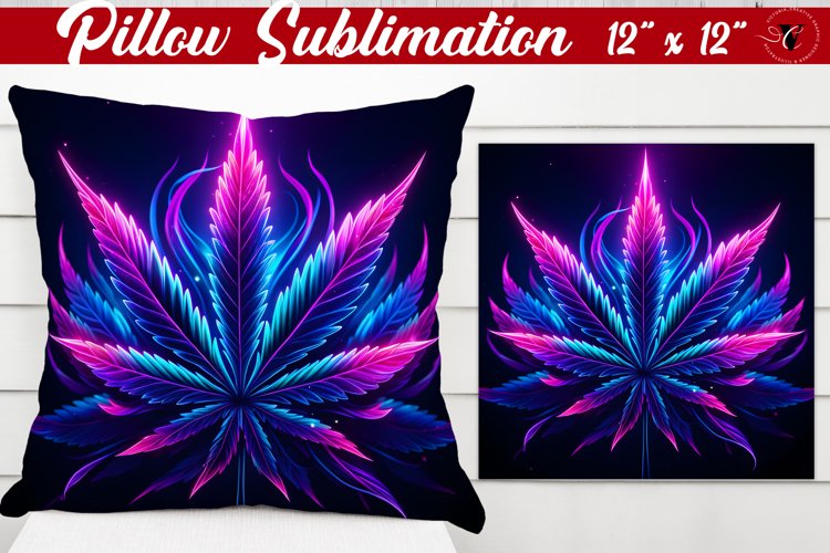 Pillow sublimation | Neon sublimation | Hemp example image 1