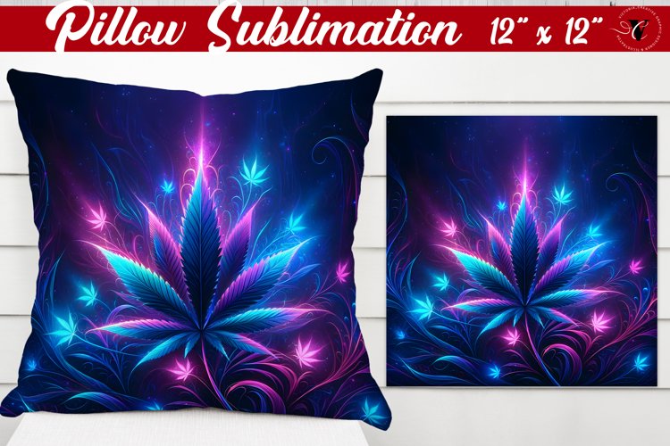 Pillow sublimation | Neon sublimation | Hemp example image 1