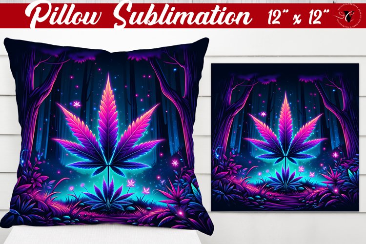 Pillow sublimation | Neon sublimation | Hemp example image 1