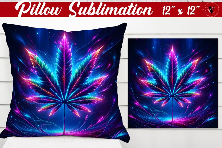 Pillow sublimation | Neon sublimation | Hemp example image 1