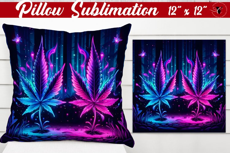 Pillow sublimation | Neon sublimation | Hemp example image 1