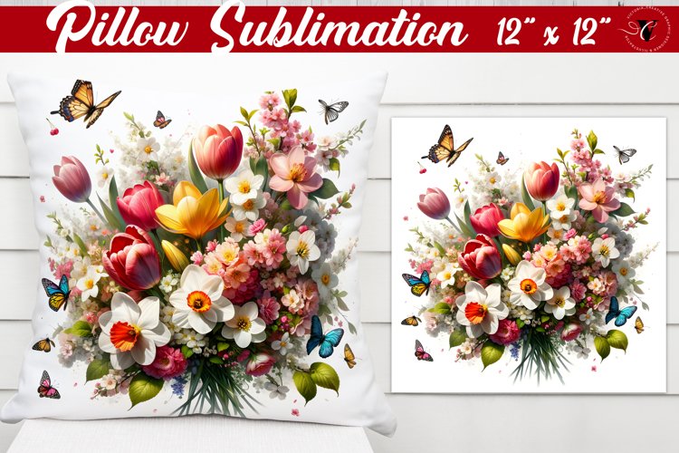 Pillow sublimation | Spring Flowers