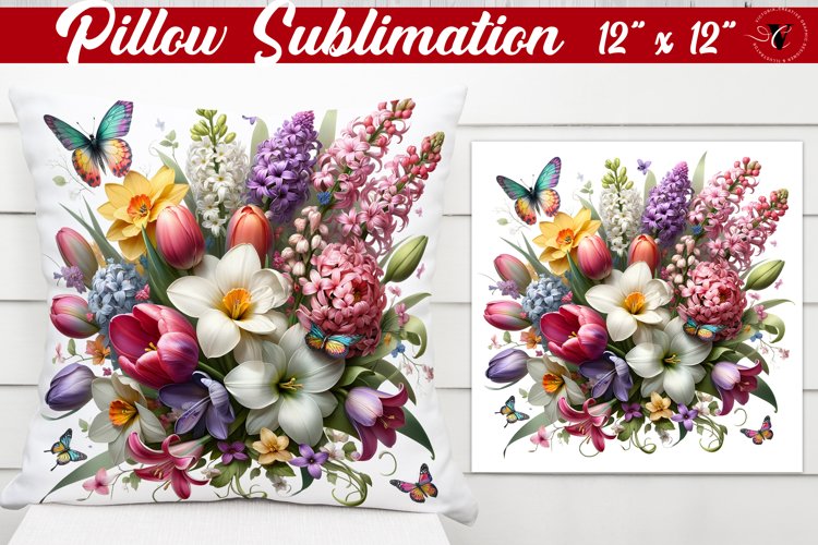 Pillow sublimation | Spring Flowers