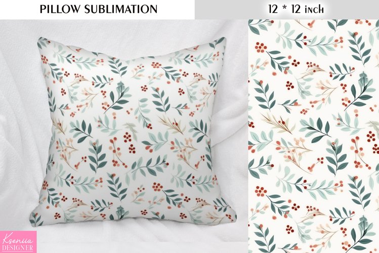 Little Berries and Leaves Pillow Sublimation