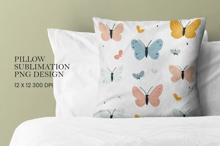 Butterfly pattern pillow sublimation png
