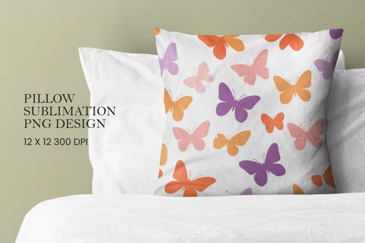 Butterfly pattern pillow sublimation png