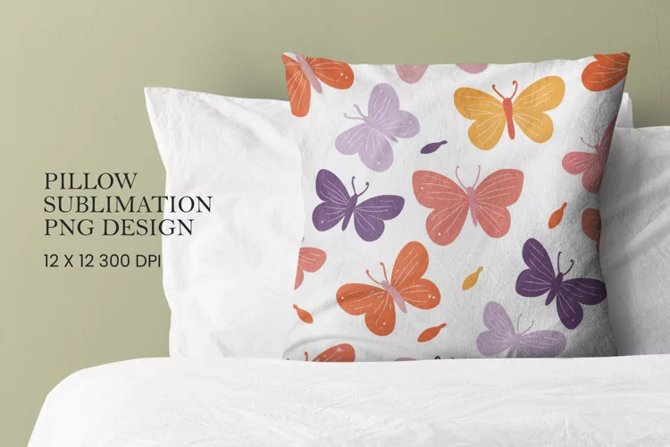 Butterfly pattern pillow sublimation png