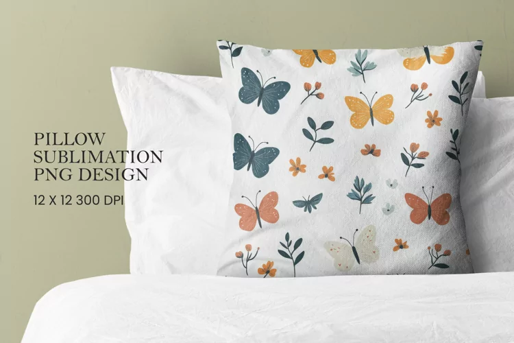 Butterfly pattern pillow sublimation png