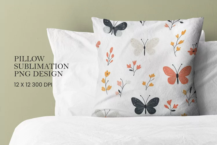 Butterfly pattern pillow sublimation png