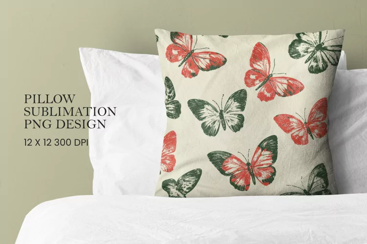 Butterfly pattern pillow sublimation png
