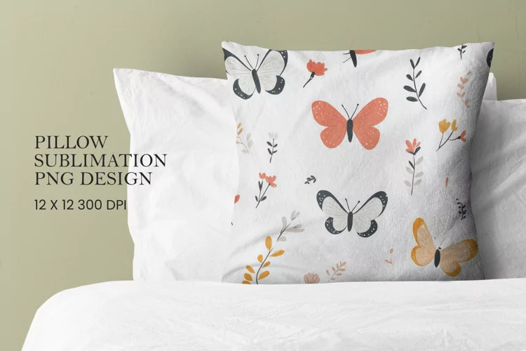 Butterfly pattern pillow sublimation png