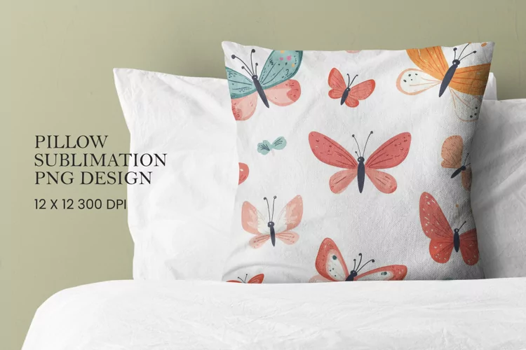 Butterfly pattern pillow sublimation png