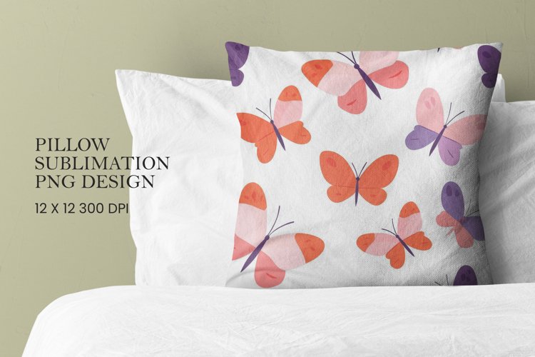 Butterfly pattern pillow sublimation png example image 1