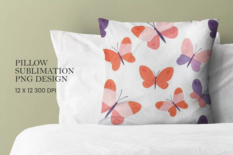 Butterfly pattern pillow sublimation png