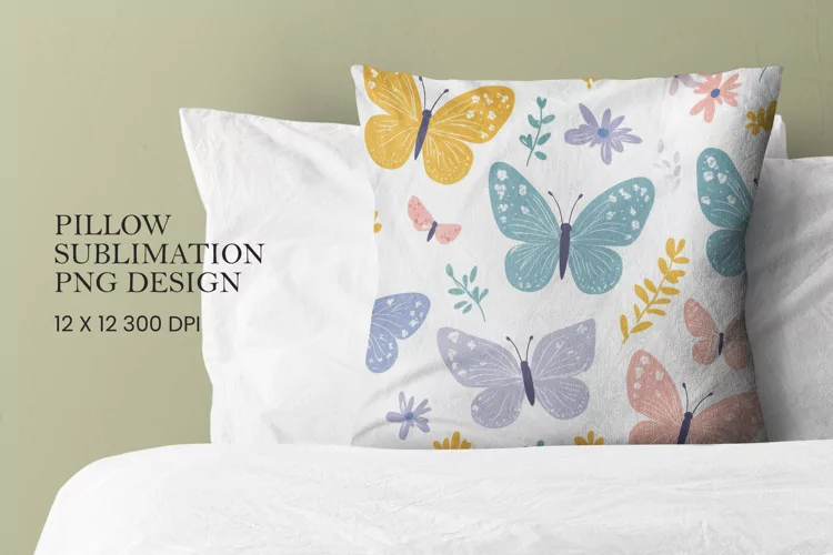 Butterfly pattern pillow sublimation png
