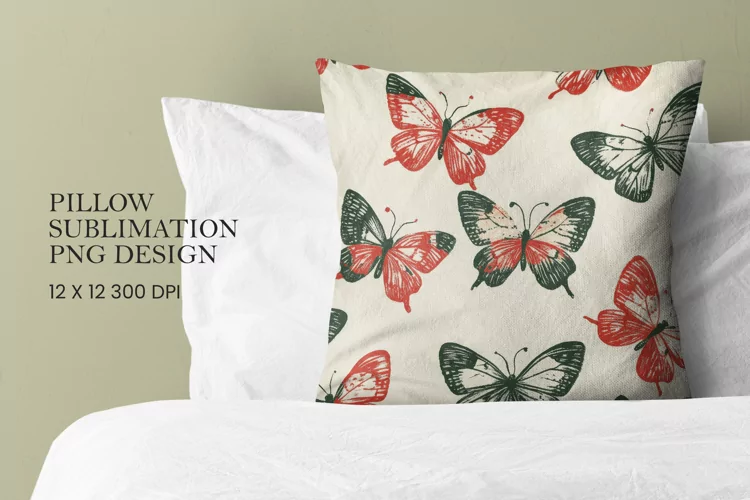 Butterfly pattern pillow sublimation png