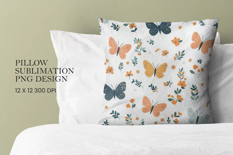Butterfly pattern pillow sublimation png