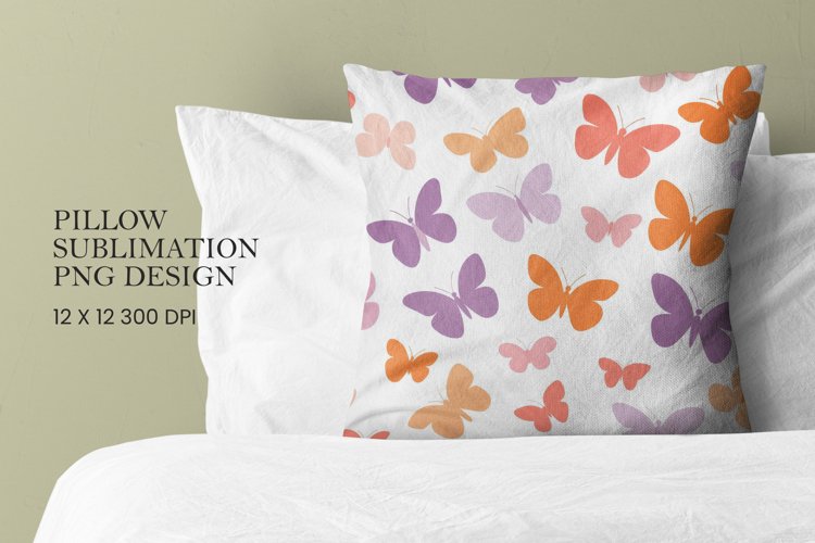 Butterfly pattern pillow sublimation png example image 1