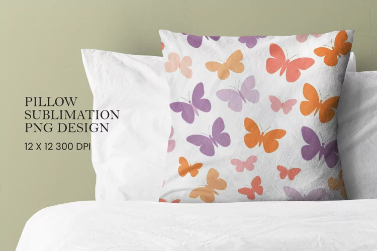 Butterfly pattern pillow sublimation png