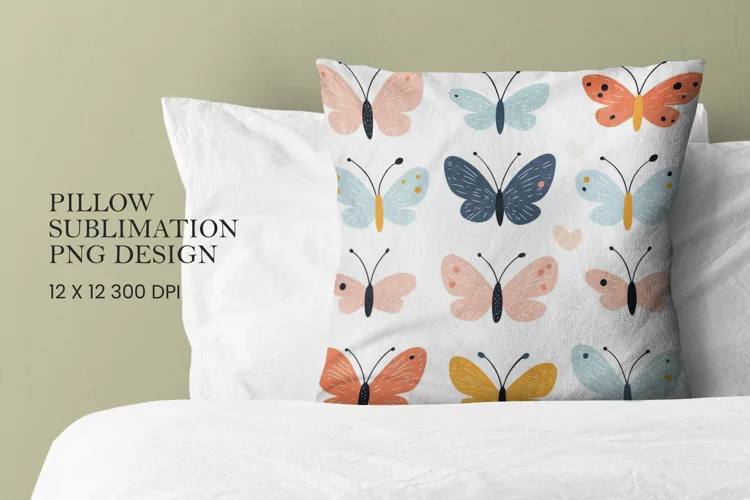 Butterfly pattern pillow sublimation png