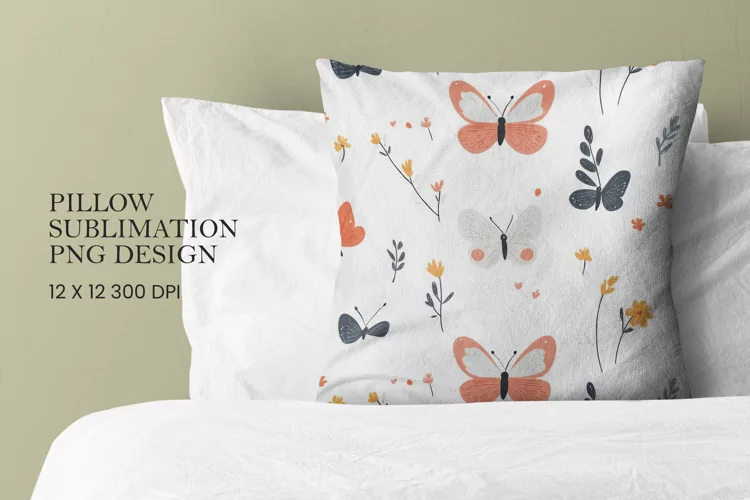 Butterfly pattern pillow sublimation png