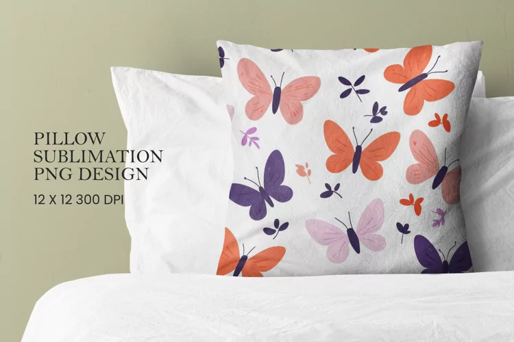 Butterfly pattern pillow sublimation png