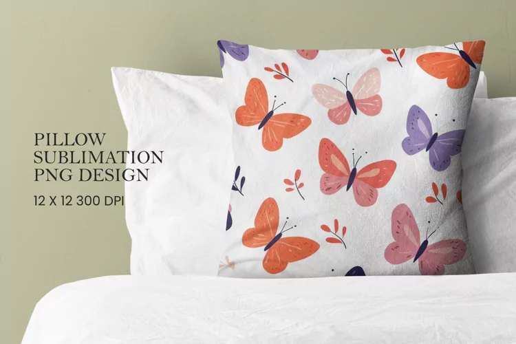 Butterfly pattern pillow sublimation png