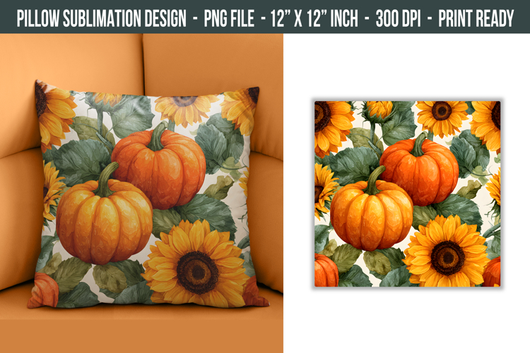 Fall Pillow Design | pillow cover sublimation