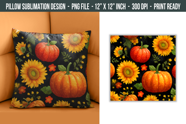 Fall Pillow Design | pillow cover sublimation