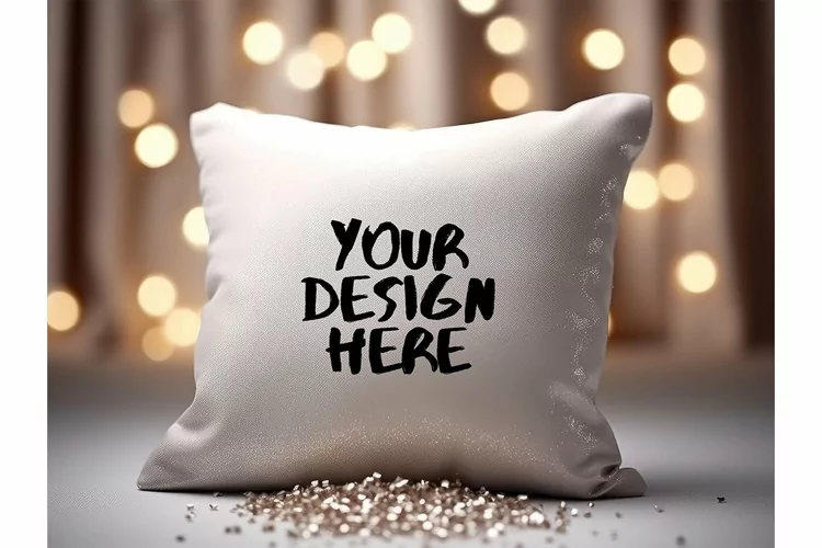 Christmas Pillow Mockup Blank White Pillow Winter Decorate