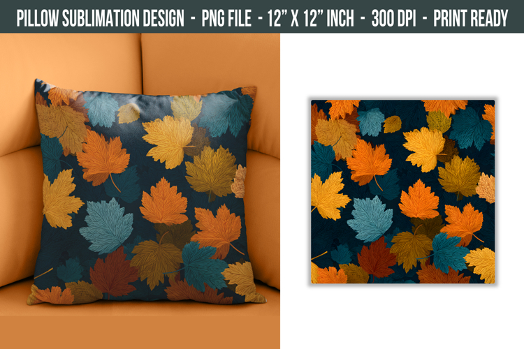 Fall Leaves Pillow Design | pillow cover sublimation