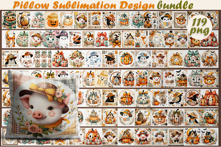 Funny Halloween Patchwork | Pillow Sublimation Design