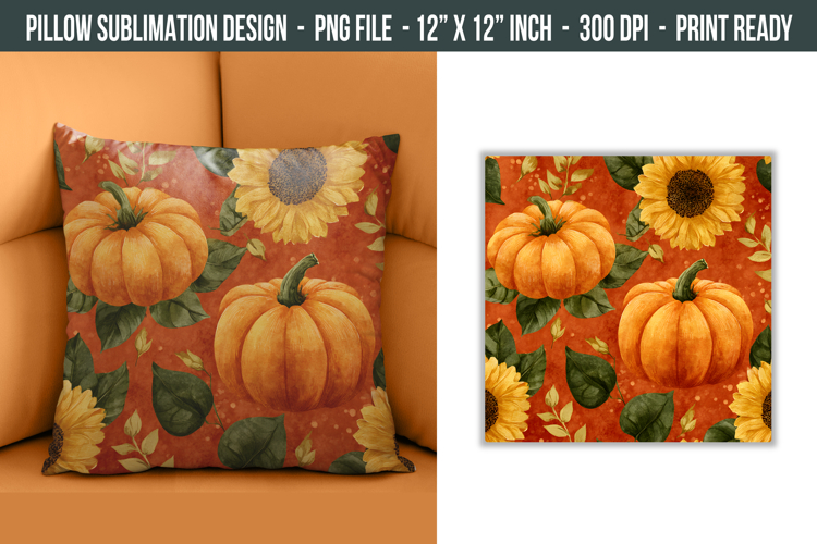 Fall Pillow Design | pillow cover sublimation