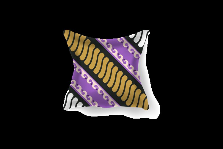 Pillow mockup with geometric traditional batik pattern art example image 1