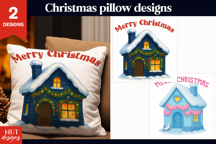 Christmas pillow Christmas Cottage, festive home decor
