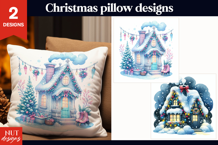 Christmas pillow Christmas Cottage, festive home decor