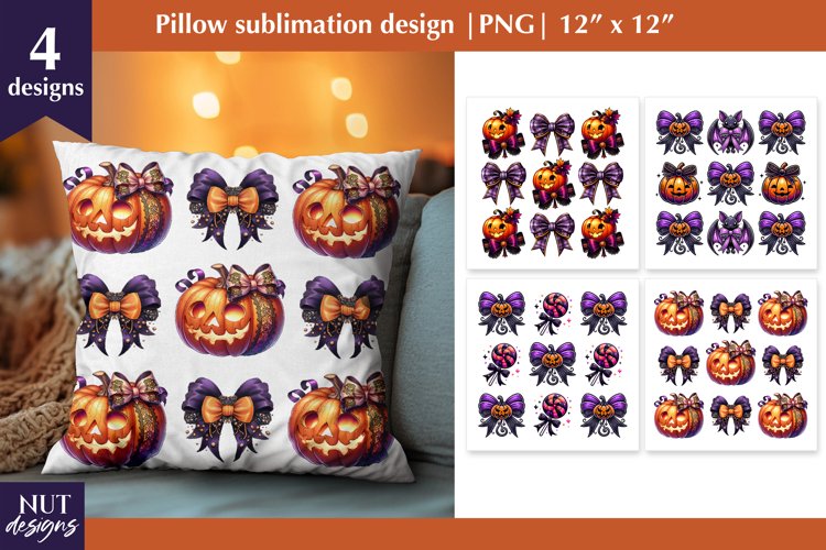 Halloween bow Pillow Halloween sublimation pillow case