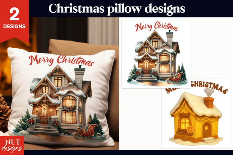 Christmas pillow Christmas Cottage, festive home decor