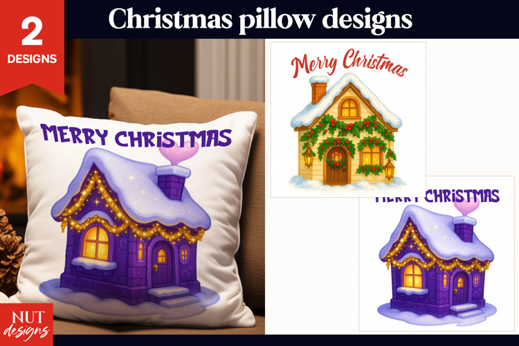 Christmas pillow Christmas Cottage, festive home decor
