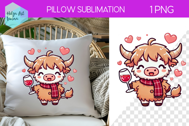 Wine Sublimation, Pillow Valentines Day