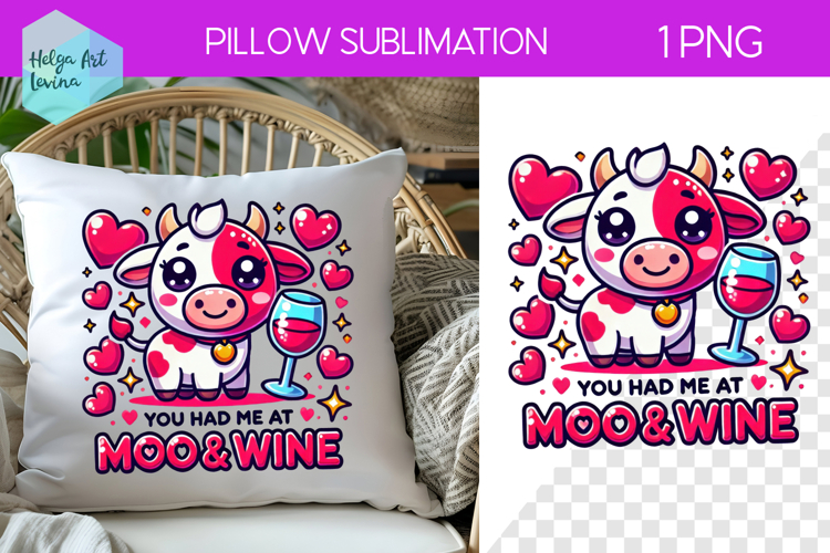 Wine Sublimation, Pillow Valentines Day