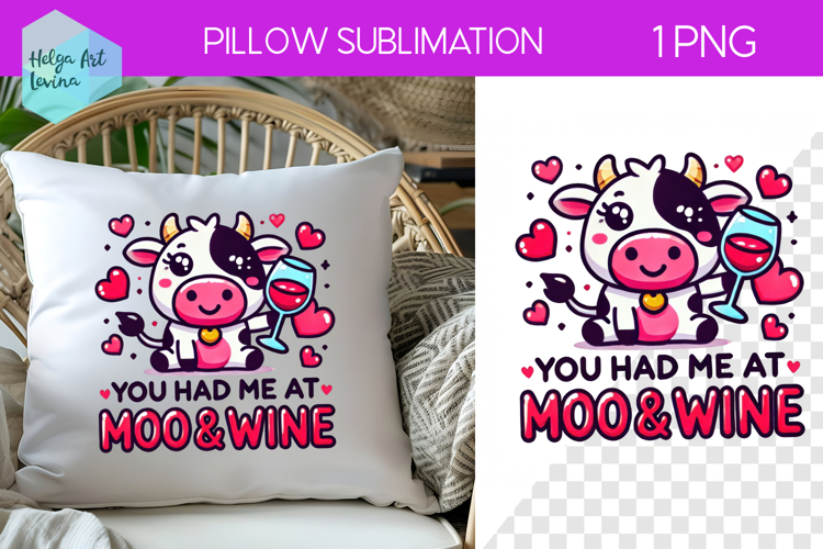Wine Sublimation, Pillow Valentines Day