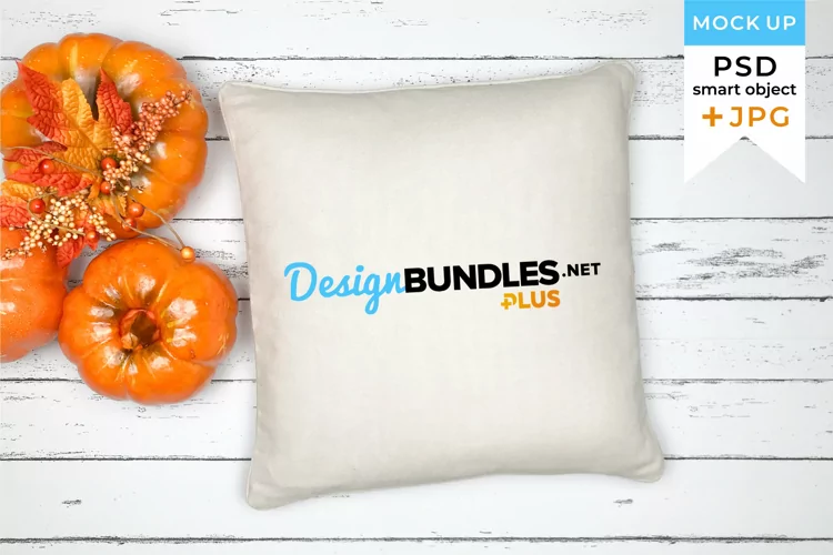 Fall Pillow mockup | Pillow mockup with pumpkins
