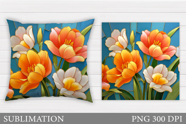 Flowers Pillow Design. Floral Pillow Sublimation