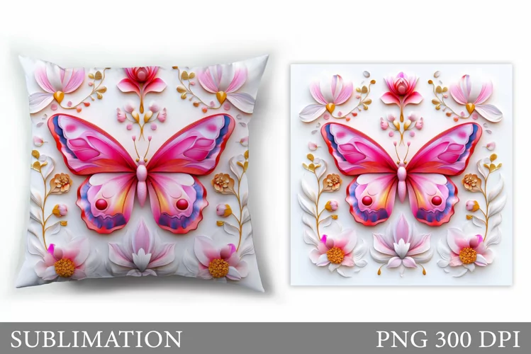 Butterfly Pillow Sublimation. Butterfly Sublimation