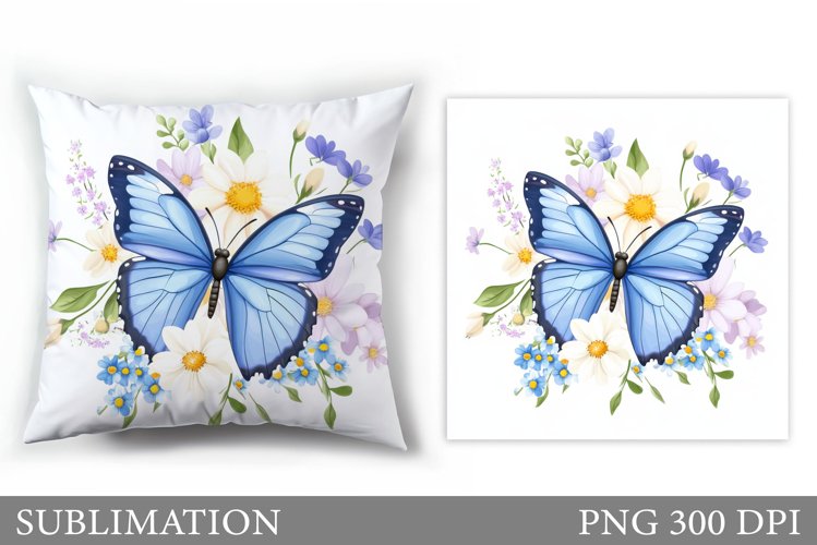 Butterfly Sublimation. Butterfly Pillow Design example image 1