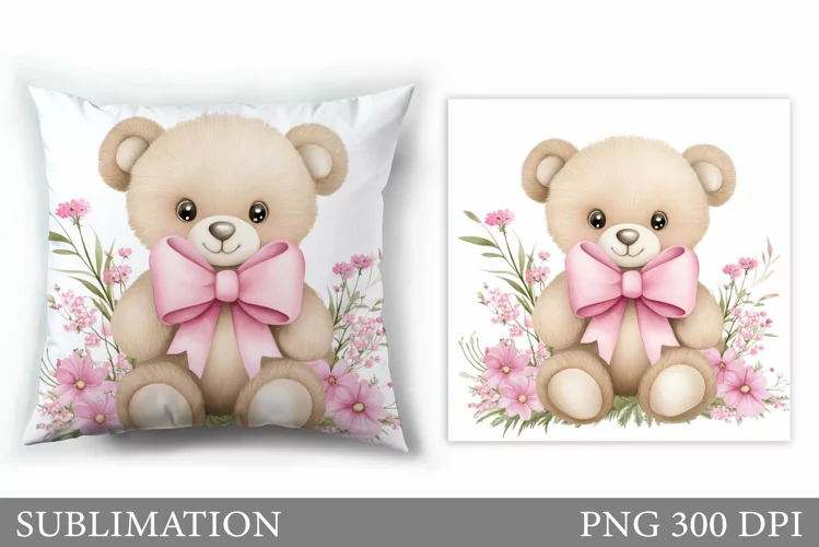 Cute Bear Pillow Sublimation. Cute Bear Sublimation
